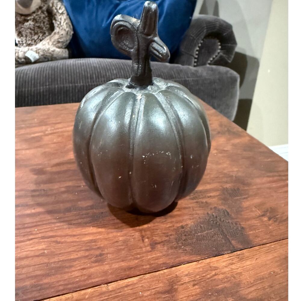 Small Dark Metallic Pumpkin Decoration
